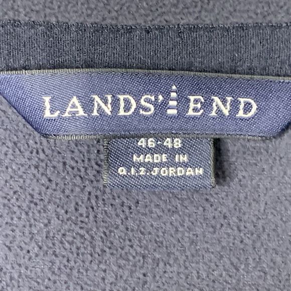 Lands End Micro Fleece 1/4 Zip Top Men XL Mock Neck Navy Blue Elastic Cuffs - Picture 4 of 11